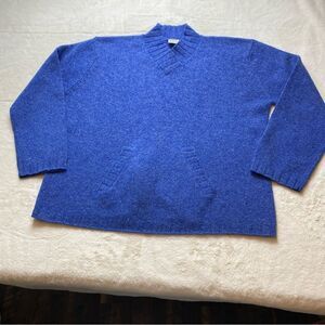 Field Gear Blue 100% Shetland Wool Sweater Size Large